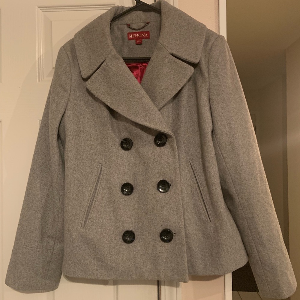 Ladies Merona Wool Pea Coat - Large